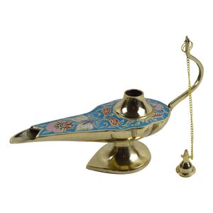 Brûleur d'encens en laiton de couleur métallique, design peint, design de lampe à génie, porte-encens antique, design en laiton - Product Image 3