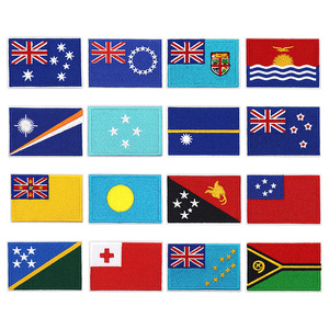 Parches Bordados Personalizados con Banderas de Países de Oceanía, Parches Termoadhesivos con Banderas Nacionales para Gorras y Chaquetas - Product Image 1