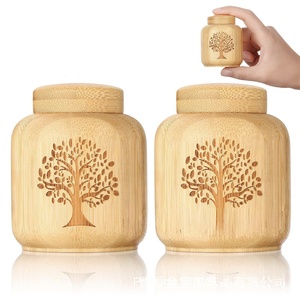 Urne moderne en bois Arbre de Vie Meiweipet, boîte funéraire hermétique pratique en bambou <span class=keywords><strong>pour</strong></span> animaux de compagnie (<span class=keywords><strong>chats</strong></span> et chiens) - Product Image 1