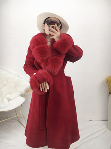 Nuovo Cappotto in Lana Autunno-Inverno, Cappotto in Lana a Doppio Strato con Pelliccia Sintetica, Collo in Pelliccia Sintetica, Cappotto Lungo da Donna con Polsini - Product Image 3