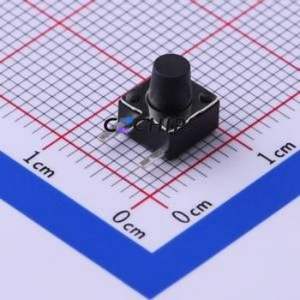 TC-1102DE-C-G Tactile Switch Bent Lead Through Hole-3P,6x6mm Switch Single Pole Single Throw Round Button 2.6N Right Angle - Product Image 1