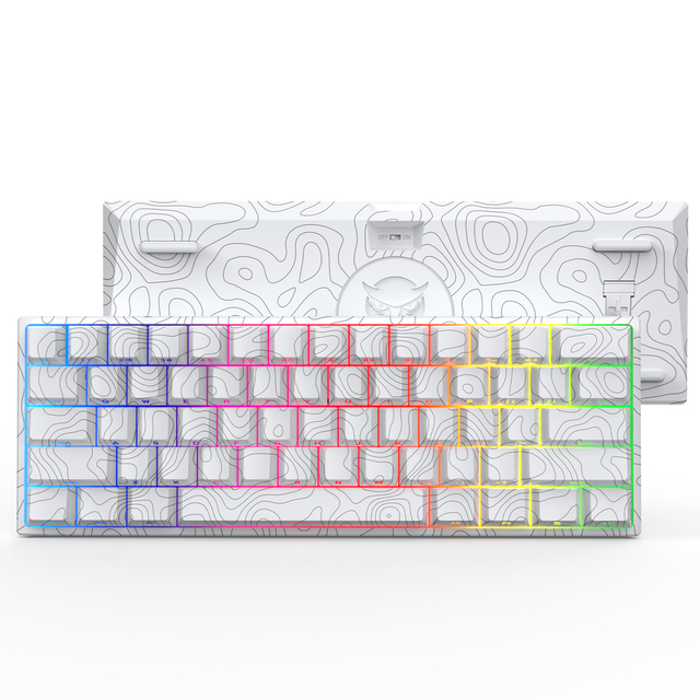 XVX M61 Pro Mechanical Keyboard Topographic 61 Keys Tri-Mode RGB Backlit USB Type-C Gaming Mechanical Keyboard