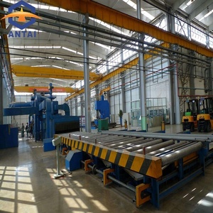Machine de prétraitement automatique des tôles d'acier par sablage, avec convoyeur à rouleaux, pour l'élimination de la rouille <span class=keywords><strong>et</strong></span> des incrustations, préparation de surface SA 2.5, énergie - Product Image 3