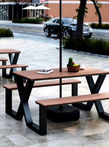 <strong>Table</strong> and Chairs With <strong>Umbrella</strong> Dining <strong>Table</strong> Sets High Quality Outdoor Wooden Beer Garden Picnic <strong>Table</strong> and - Product Image 1