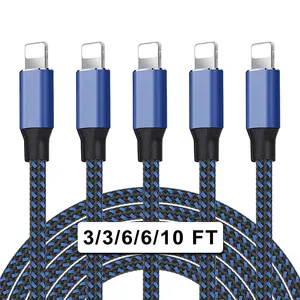 Groothandel charger cable adapter-Gratis Verzending Gevlochten Nylon Mobiele Lader Adapter 8pin Usb Telefoon Oplader Kabels Voor Iphone Ipad Mini