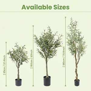 リアルな人工オリーブの木、高さ180cm、フェイク鉢植え、プラスチック製常緑植物、屋内屋外兼用、家庭やオフィスの装飾に - Product Image 3