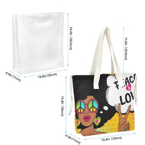 Bolsos de Mano Personalizados Betsy Johnson, Bolso de Hombro de Lona, Bolso Tote Transparente, Bolso de Playa - Product Image 2