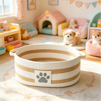 Panier de rangement ovale en corde de coton écologique moderne de haute qualité, multi-usages, avec poignée, panier cadeau pour usage domestique