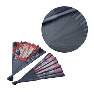 Éventail pliant portable personnalisé de 13 pouces avec impression arc-en-ciel, idéal pour les mariages et les cadeaux promotionnels en gros QM - Product Image 4