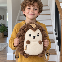 Sac à dos en peluche personnalisé de haute qualité avec logo sur mesure, motif hérisson, jouets en peluche sur mesure