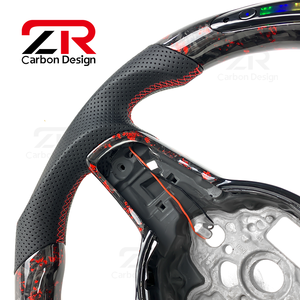 Volant en fibre de carbone forgé avec écran LED pour Volkswagen MK7 <span class=keywords><strong>Golf</strong></span> <span class=keywords><strong>7</strong></span> GTI MK6 <span class=keywords><strong>GTD</strong></span> R Gts R-Line Tiguan Scirocco Passat Polo - Product Image 4