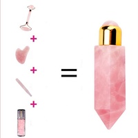 Mini bouteille de parfum en cristaux de pierres précieuses, bouteille avec boule à rouler, huile essentielle de Quartz Rose