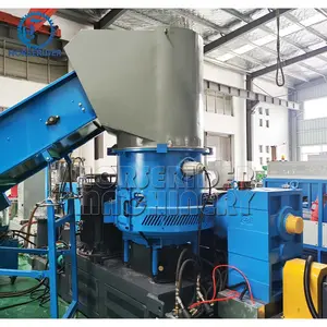 PE PP film / PP woven bag / crushed rigid plastic compacting recycling granulator machine