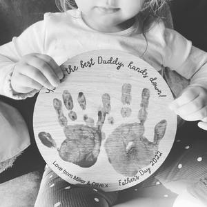 POD Customized Father's Day Gift Hand Print Commemorative <b>Wooden</b> <b>Sign</b> One-Piece Custom - Product Image 4