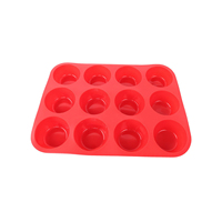 Moule à gâteau en silicone rond à 12 trous, moule à muffins, moule à pudding, moule à gâteau rond en silicone de qualité alimentaire antiadhésif pour cupcakes