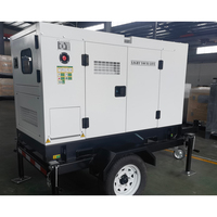 Générateur triphasé 20kw 30kw 35kw 40kw 60kva, générateur diesel mobile sur remorque 3 phases 60kw pour générateur diesel