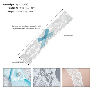 <span class=keywords><strong>Jarretière</strong></span> de mariée Miallo européenne et américaine, avec nœud bleu en dentelle, élastique blanche pour <span class=keywords><strong>mariage</strong></span> - Product Image 6