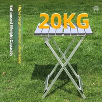 Table pliante portable en alliage d'aluminium pour pique-nique, barbecue et camping - Conception multifonctionnelle