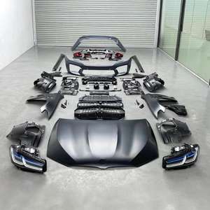 Para <span class=keywords><strong>BMW</strong></span> <span class=keywords><strong>5</strong></span> Series G30 G 38, actualización de modificación de vehículo M <span class=keywords><strong>5</strong></span>, Kit de carrocería de coche, falda lateral de parachoques de coche, escape de garganta trasera de red media DOS - Product Image 1