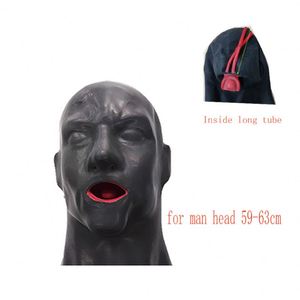 Tête pour hommes et couvre-chef pour femmes latex sex toys européens et américains reliure oeil cagoule alternative jouet bande balle gag
