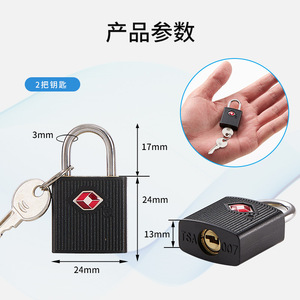 <b>TSA</b> Approved Padlock 38mm Mechanical Travel <b>Lock</b> With Universal Key For Luggage And Bags Powder Coated ABS Material - Product Image 5