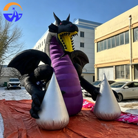 Modèle de mascotte gonflable publicitaire personnalisé en forme de dragon, grand format, en tissu Oxford, avec souffleur, durable, facile à installer, alimenté par prise électrique