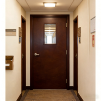 Puerta de Madera Sólida con Clasificación de Resistencia al Fuego Estándar Europeo 60/90/120 Min para Apartamento, Dormitorio, Hotel, Escuela, Comedor, Hospital, Entrada, con Rotura Térmica