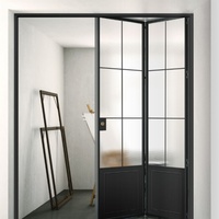 Porte pliante intérieure personnalisée en alliage d'aluminium silencieuse, double vitrage, coupe-vent, pour villa, maison, bureau, chambre, balcon, usage de cloisonnement