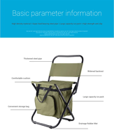 Chaise de camping pliable portable avec sac isotherme pour pique-nique et activités de plein air – Fabrication usine d'accessoires de camping