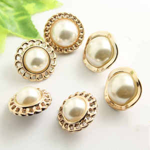 Boutons en métal doré perlé avec tige en plastique pour accessoires vestimentaires, couture, <span class=keywords><strong>scrapbooking</strong></span>, décoration de vêtements et projets DIY - Product Image 3