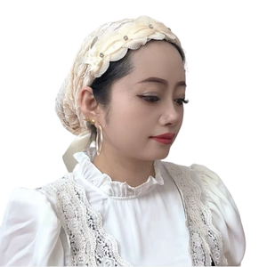 Sharut Wholesale Hot Selling Turban Ladies Muslim Women Hijab Headscarf Cap Instant Scarf <b>Elastic</b> <b>Lace</b> Tudung Beach Adults - Product Image 1