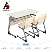 Meubles scolaires, bureau et chaise d'élève, table d'étude double pour salle de classe, chaises de bureau ergonomiques avec soutien lombaire