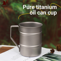 Mug en titane à paroi simple de 450 ml avec logo personnalisé, gobelet incassable en titane avec poignée, tasse à café avec poignée