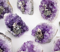 Geoda de Amatista Natural de Uruguay, Espécimen Mineral, Adorno de Racimo Púrpura para Decoración del Hogar, Regalo