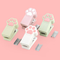 Morandi couleur PVC caoutchouc Mini patte de chat mignon en forme de papier agrafeuse pour enfants