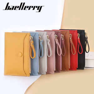กระเป๋าใส่เหรียญขนาดเล็กสำหรับผู้หญิง Baellerry หนัง PU แบบซิปแนวตั้ง พร้อมสายคล้องข้อมือ สีพื้น ลายลิ้นจี่ ขนาด 5 นิ้ว - Product Image 4