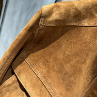 Chaqueta Bomber de Gamuza para Mujer, Chaqueta de Piloto Vintage de Piel de Oveja Genuina, Chaqueta de Gamuza Real de Manga Larga