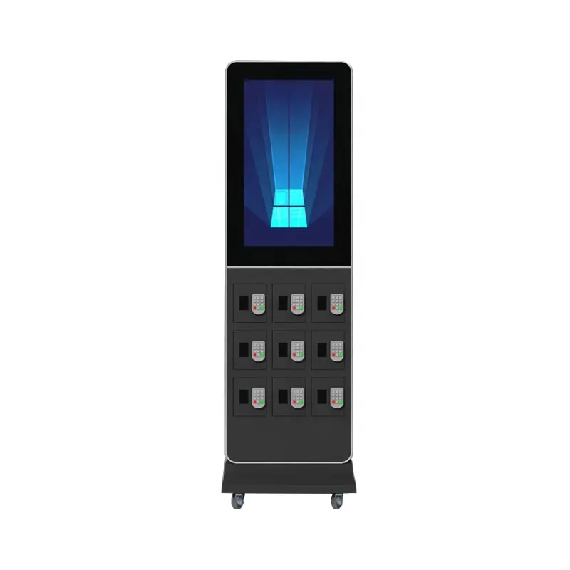 쇼핑몰 센터 용 코드화 된 잠금 장치이있는 광고 디스플레이 휴대 전화 충전 스테이션 키오스크