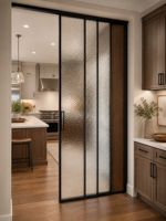 Porte coulissante en verre pour cloison intérieure, cadre fin moderne de luxe, isolation acoustique, alliage d'aluminium pour chambre à coucher