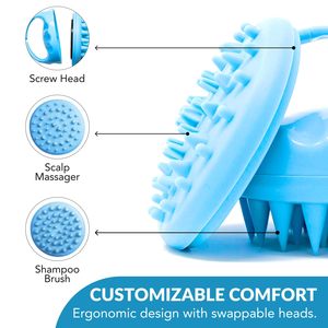 Cepillo de Baño Ecológico de Silicona para Cabello y Dientes, con Mango de Bambú, para Masaje del Cuero Cabelludo y Limpieza del Cabello, para Uso en Casa - Product Image 4