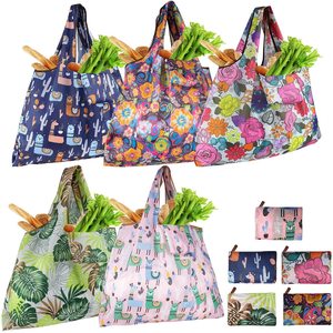 Bolsos de Mano Plegables Reutilizables Personalizados, Impermeables, de Gran Capacidad para <span class=keywords><strong>Mujer</strong></span>, Bolsas de Compras Portátiles de Poliéster, Bolsa de Compras Plegable - Product Image 4