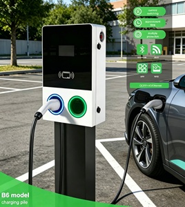 Chargeur EV double port intégré modèle B6, station de recharge intelligente pour véhicules électriques, chargeur rapide commercial pour véhicules électriques - Product Image 1