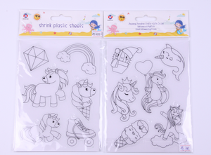 <strong>Shrinky</strong> <strong>Dink</strong> DIY Craft Cartoon Paper Sheets Heat Shrink Plastic Sheet Art Glass Shiny Cuts - Product Image 4