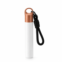 Flacon roll-on PP 20 ml en forme de demi-lune avec porte-clés, contenant cosmétique