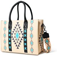 Sac fourre-tout en toile imprimé cowgirl western, grand sac à bandoulière