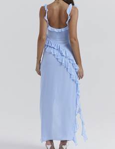 فستان طويل زهري للسيدات مكشوفة الظهر فساتين سهرة للنادي بالدانتيل ومناسبات النهار - Product Image 2