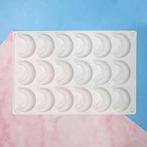 18 Cavity Moon <b>Silicone</b> Ice Lattice Mold Same Design Kitchen Baking Utensils Cake <b>Tools</b> Candy Tray Soap Mold Tray Resin Mold - Product Image 3