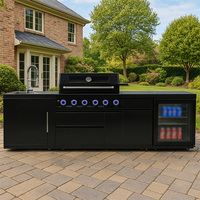 Nouvel arrivage Ensemble de cuisine d'extérieur personnalisé Cuisine d'extérieur Bbq Cuisine d'extérieur Camping Ensemble de barbecue avec réfrigérateur et four à pizza