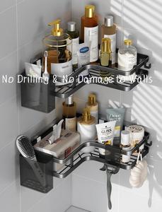 Nouvelle <span class=keywords><strong>étagère</strong></span> d'angle de douche améliorée sans perçage, en métal antirouille, à fixation murale, <span class=keywords><strong>pour</strong></span> salle de bain et <span class=keywords><strong>cuisine</strong></span> - Product Image 3