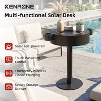 Escritorio Inteligente Solar Multifuncional con Diseño de Seguridad, Cerradura con Contraseña, Cajón, Carga Inalámbrica para Teléfono, para Áreas Comerciales y de Ocio